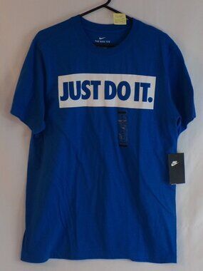 THE NIKE TEE MEN'S " JUST DO IT " BRAND NEW W/TAGS AWESOME BLUE GRAPHIC T-SHIRT